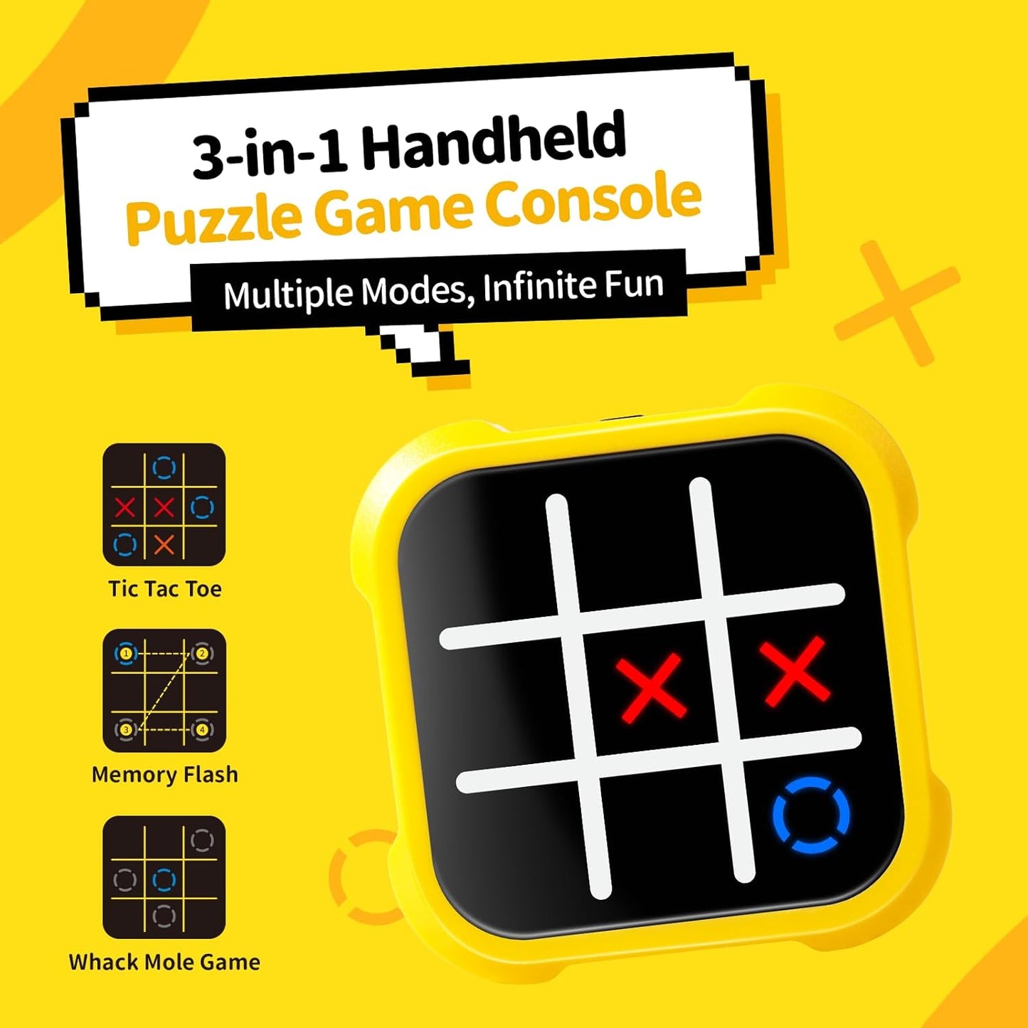 Handheld puzzle game, portable intelligent game for education, two players and solitaire game