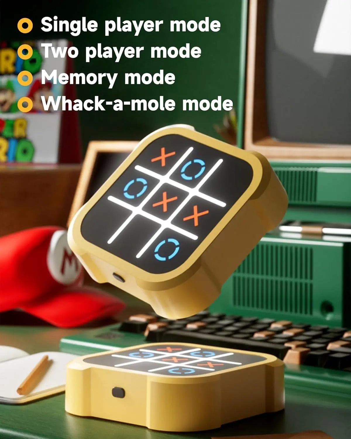 Handheld puzzle game, portable intelligent game for education, two players and solitaire game